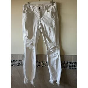 Hidden Jeans White Cotton Blend Distressed Denim SZ 28 EUC